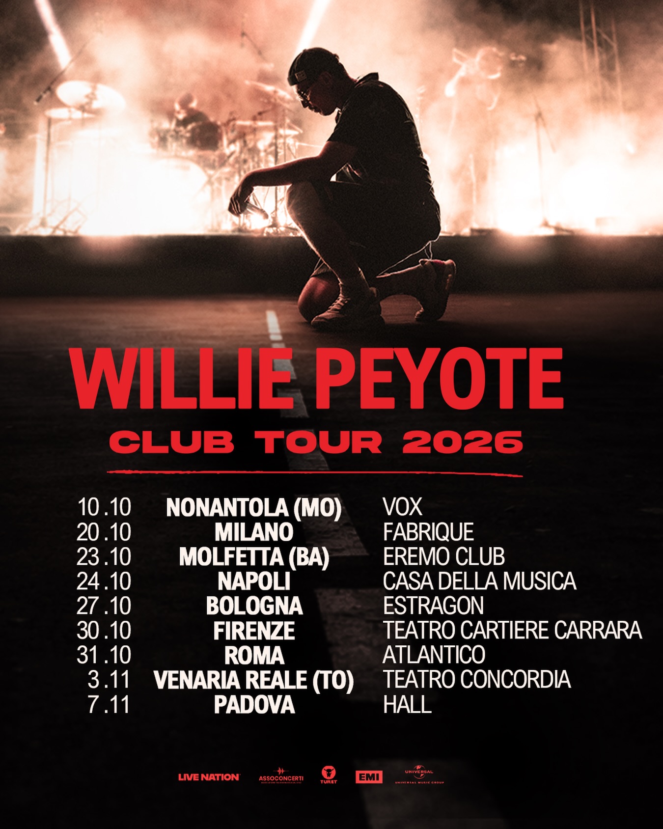 Willie Peyote Club Tour 2026 Tour Poster 2026